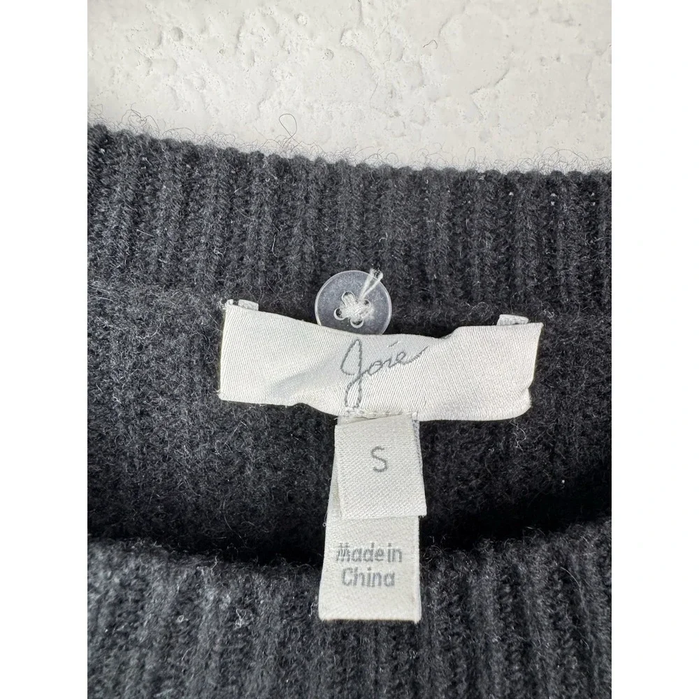 Joie Wool Cashmere Sweater Built-In Shirt Cuffs Sz S Old Money Quiet‎ Luxury
